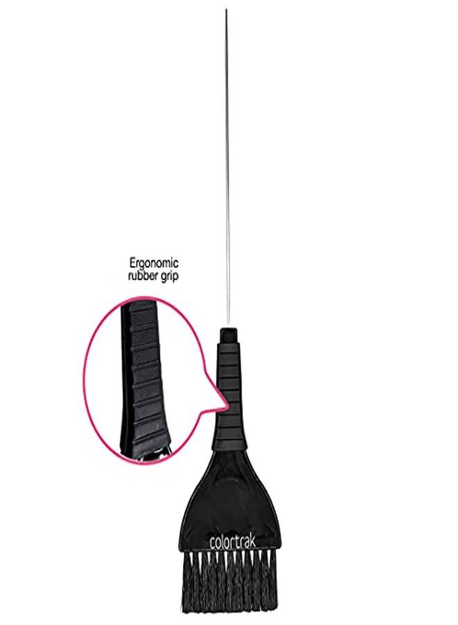 Colortrak Duo Color Brush Pin Tail Ideal For Sectioning Firm Straight Bristles Ergonomic Rubber Grip Contoured Thumb Groove To Prevent Fatigue Easy To Clean Black - Image 5