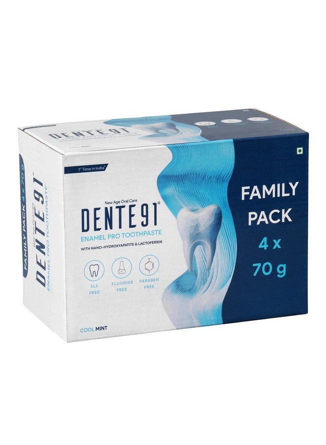 DENTE91 Dente91 Enamel Pro Toothpaste| Sensitivity Relief | Repairs Cavities | Fights Gum Disease | Reduces Bad Breath | Strengthens Enamel | SLS Free | Fluoride Free | Paraben Free | Pack of 4, 4 X 70g  - Image 1