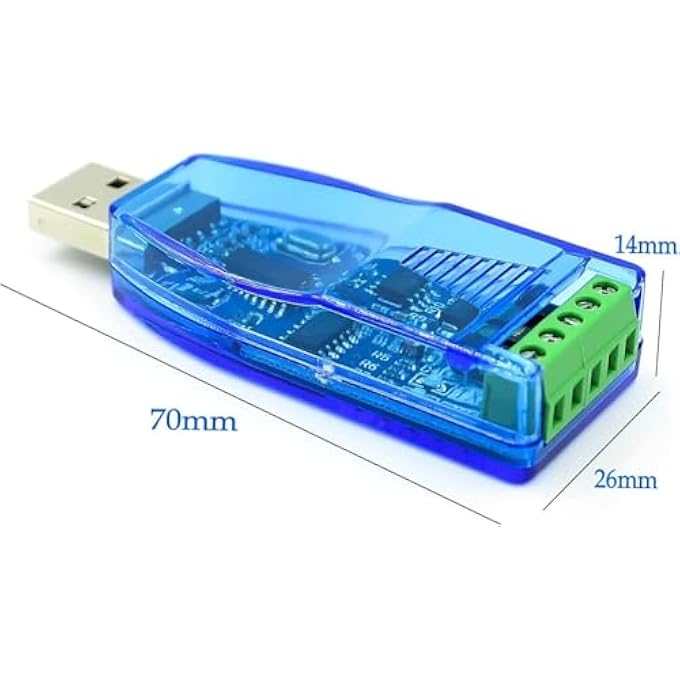 rayihni محول USB إلى RS485 مع شريحة CH340 ولوحة طرفية بخمسة مواضع لنظام ويندوز 11 10 8 7 XP ماك - Image 3
