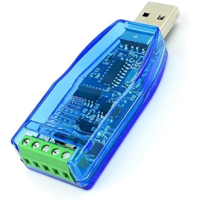rayihni محول USB إلى RS485 مع شريحة CH340 ولوحة طرفية بخمسة مواضع لنظام ويندوز 11 10 8 7 XP ماك - Image 1
