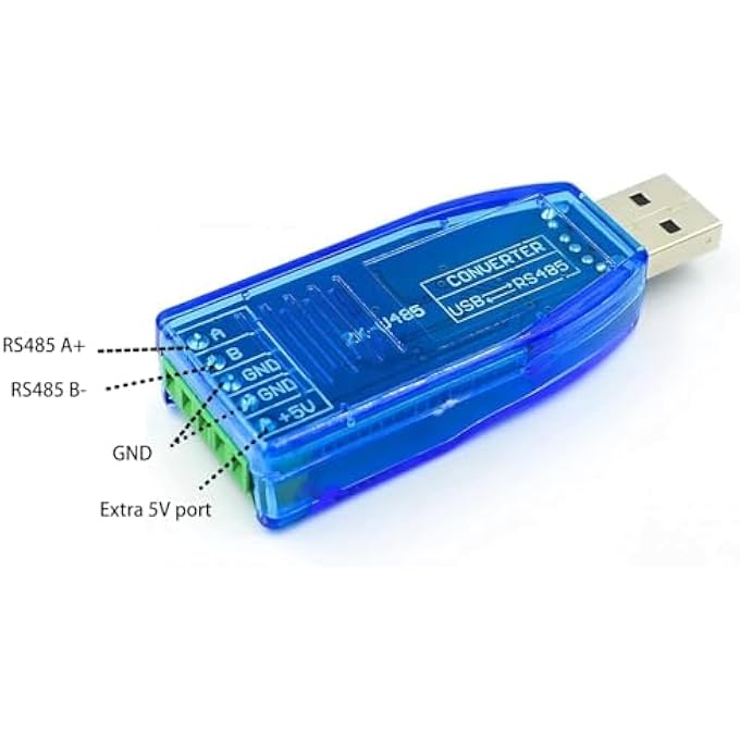 rayihni محول USB إلى RS485 مع شريحة CH340 ولوحة طرفية بخمسة مواضع لنظام ويندوز 11 10 8 7 XP ماك - Image 2