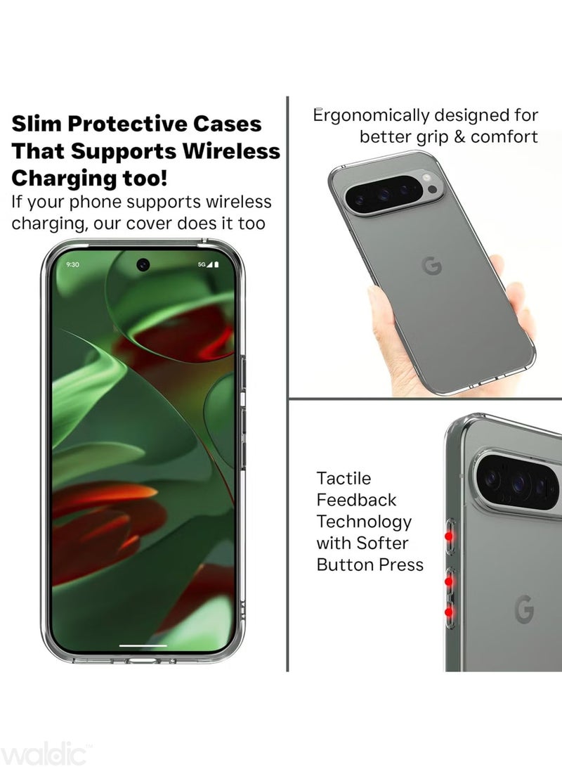 ولديك جراب سيليكون لهاتف Google Pixel 9 Pro | غطاء سيليكون فاخر مصمم خصيصًا لهاتف Google Pixel 9 Pro | جراب Google Pixel 9 Pro مع حماية من الكاميرا والسقوط، جراب خلفي رفيع واقٍ لهاتف Google Pixel 9 Pro - شفاف - Image 4