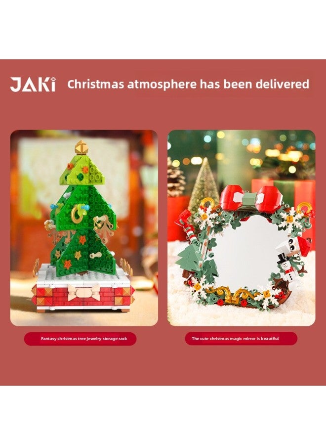 Jiaqi 5107-18 Cabin Gingerbread House Desktop Ornaments Educational Assembled Building Blocks Children's Toy Model-Color:Photo Frame JK5107  - Image 4