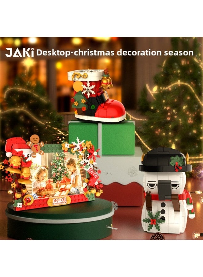 Jiaqi 5107-18 Cabin Gingerbread House Desktop Ornaments Educational Assembled Building Blocks Children's Toy Model-Color:Photo Frame JK5107  - Image 2