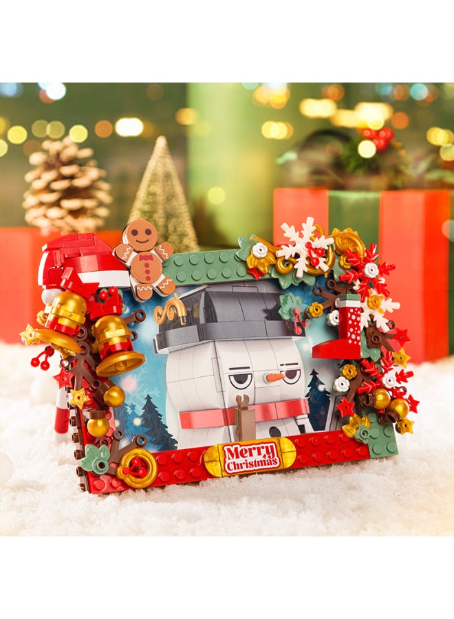 Jiaqi 5107-18 Cabin Gingerbread House Desktop Ornaments Educational Assembled Building Blocks Children's Toy Model-Color:Photo Frame JK5107  - Image 1