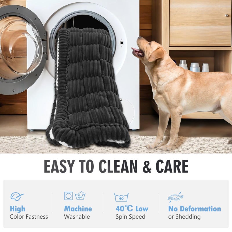ROUWINNE Backseat Dog Bed Non-Slip, Dog Bed for Car Back Seat Soft and Comfortable, Back Seat Pet Bed Mat for Travel, Pet Car Blanket for Backseat Extender and Seat Covers Black (51â€X 23.5â€) - Image 3