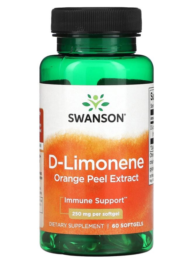مستخلص قشر البرتقال D-Limonene 250 ملغ 60 كبسولة لينة