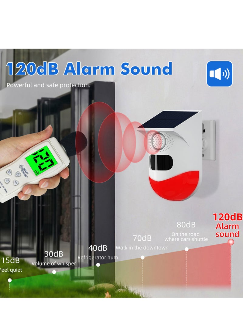 Generic - Tuya WiFi Solar Powered Wireless Infrared Motion Sensor Detector Strobe Siren 120dB Alarm Waterproof PIR Sensor - Image 1