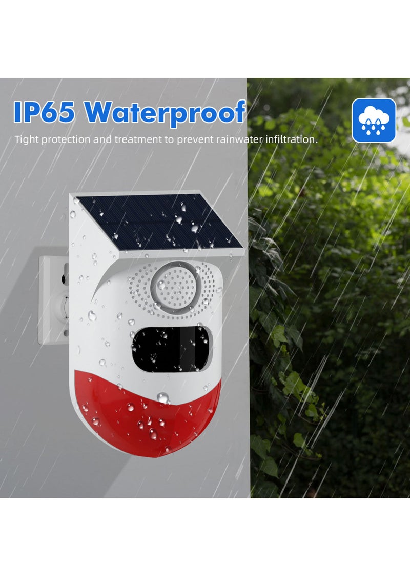 Generic - Tuya WiFi Solar Powered Wireless Infrared Motion Sensor Detector Strobe Siren 120dB Alarm Waterproof PIR Sensor - Image 1