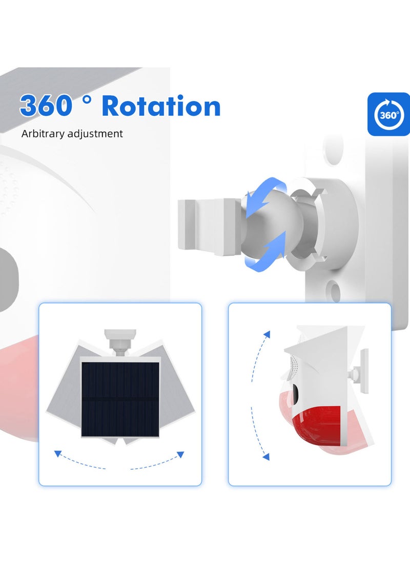 Generic - Tuya WiFi Solar Powered Wireless Infrared Motion Sensor Detector Strobe Siren 120dB Alarm Waterproof PIR Sensor - Image 1