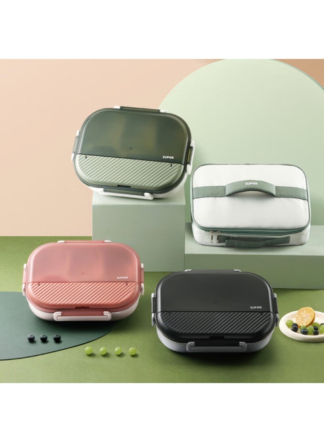 Supor Large Capacity Stainless Steel Lunch Box For Students, Adults, Office Workers, Instant Noodles, Meals, Children's School Lunch 2.0l Gray-green - Image 4