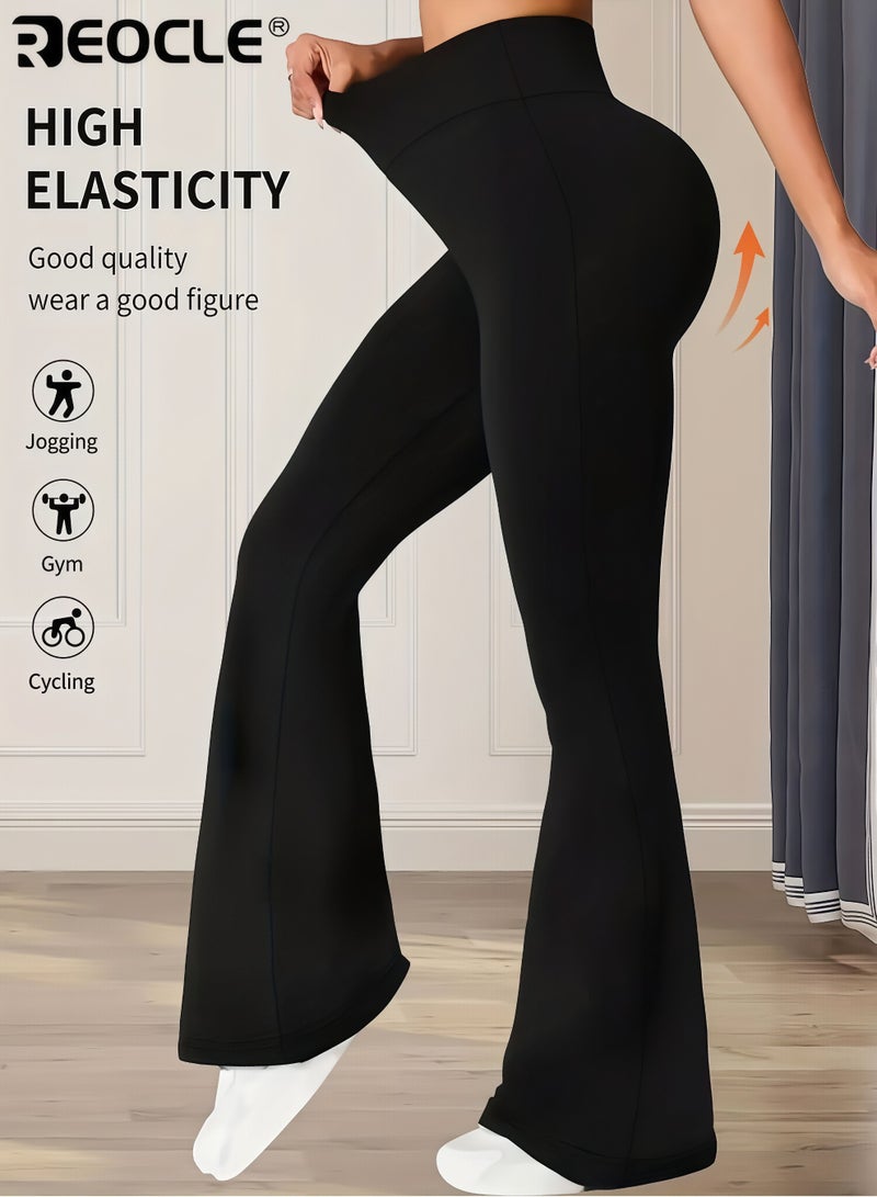 REOCLE Women's Bootcut Yoga Pants Tummy Control Long Leggings High Waisted Design Medium Stretch Fabric for Gym Workouts and Casual Activewear - Image 3