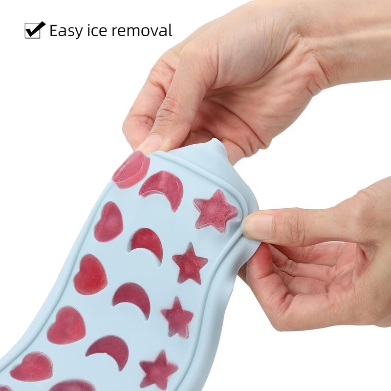 BTYMS Moon Stars and Heart Ice Cube Tray Silicone Molds with Liquid Dropper，Easy Release Ice Trays with Lid, 24 Cavity Heart Mold for Ice Cubes, Gelatine, Chocolate, Baking and Candy - Image 3