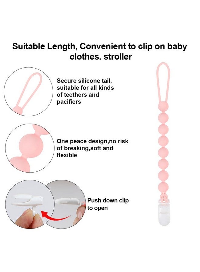 AmazingM Baby Food Grade Silicone Teether Toy with One Piece Design Pacifier Clip Holder,Teething Pain Relief Toys Gift Set for 3 Months+ Boys and Girls,Freezer Safe,BPA Free. (Pink Flamingo) - Image 3