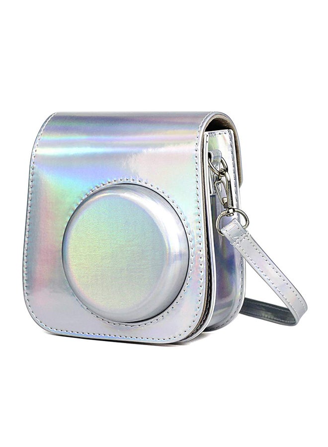 O Ozone Fujifilm Accessories For Instax Mini 11 / Mini 12 Case PU Leather with Strap Frames Wall Décor Border & Stickers, Mini 11 Lens Filter Album - Silver2  - Image 2