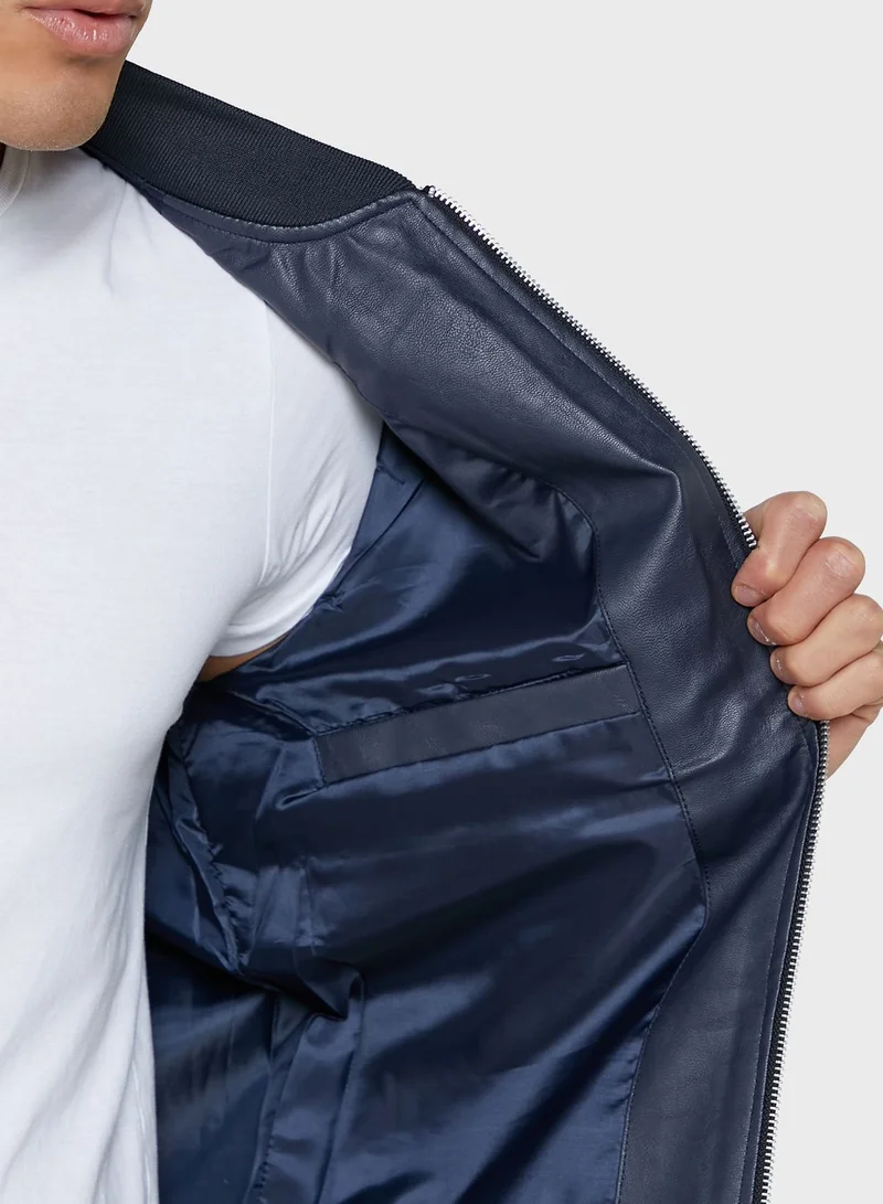 Seventy Five Pu Bomber Jacket