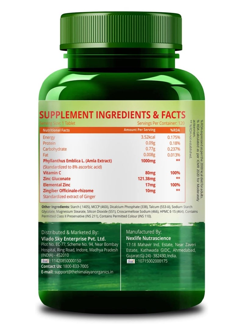 Himalayan organics - Himalayan Organics Vitamin C 120 Tablets - Image 1