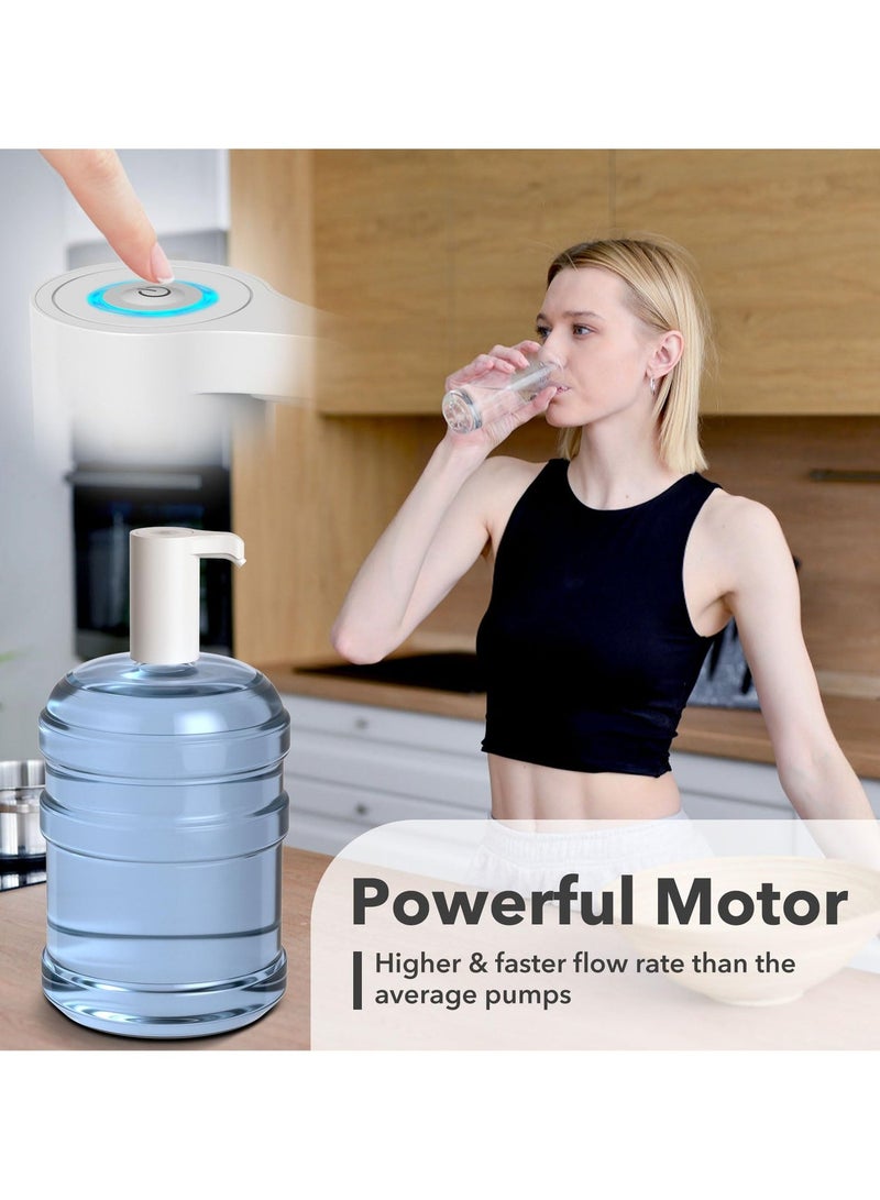 5-Gallon (Approximately 15.7 Liters) Automatic Drinking Portable Water Dispenser, Universal Electric Water Bottle Pump, Usb Charging Water Dispenser, Portable Water Dispenser, Suitable For Family Camping, White - Image 4