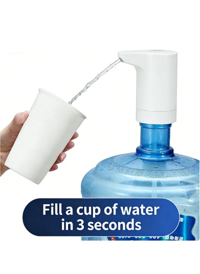 5-Gallon (Approximately 15.7 Liters) Automatic Drinking Portable Water Dispenser, Universal Electric Water Bottle Pump, Usb Charging Water Dispenser, Portable Water Dispenser, Suitable For Family Camping, White - Image 1