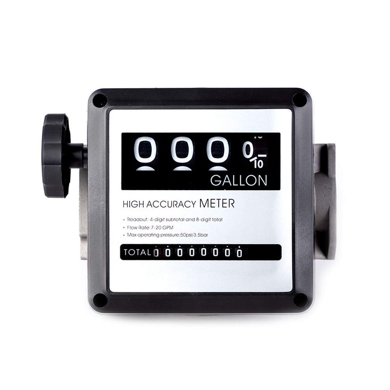 None/Brand Aluminum Mechanical Fuel Transfer Meter 7 to 20 GPM 4-Digital Batch Display for All Fuel Transfer Pumps - Image 1