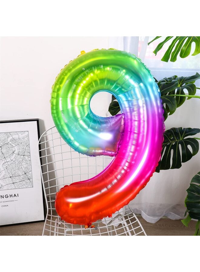 9 Number Balloon, 40 Inch Colored jelly Number Balloons for Birthday Decorations, Large Jumbo Foil Colorful Number Ballons for Anniversary or New Year Party Décor - Image 4