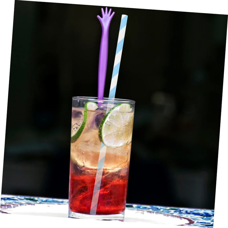 100 Disposable Paper Straws Striped Design For Party Drinks And Celebrations - Image 4