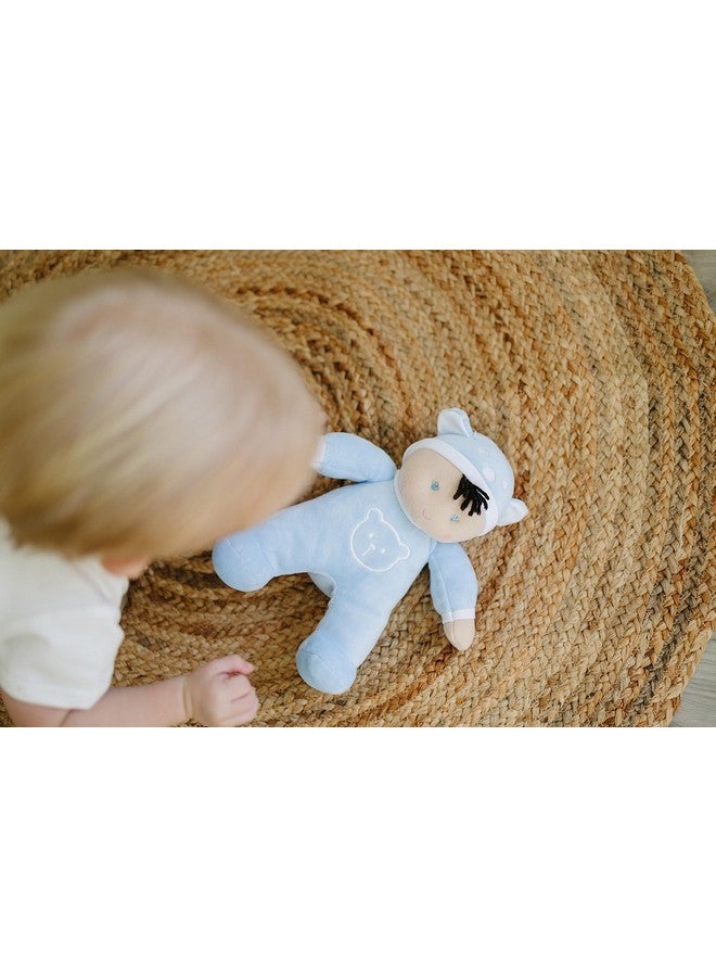 Genius Baby Toys Genius Baby Boy Doll - My First Boy Doll in Blue with Rattle, No Hard Parts, Made for Hugs and Cuddles, Unique Gift for Baby Showers and New Parents - Image 5