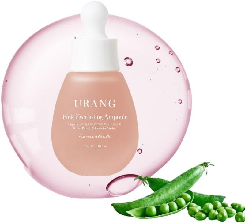Pink Everlasting Ampoule  Organic Moisturizer Supports Elasticity  Vibrancy for Dull Skin  Natural Vegan Skincare for Women Men 118 Fl oz