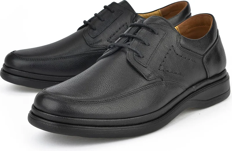 زيا , Men's Genuine Leather Comfort Shoes 1311018ZB209 Black