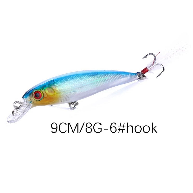 OriGlam 10pcs 3D Artificial Minnow Fishing Lures Baits, Fishing Tackle CrankBait Bass, Hard Bait Swimbait Fishing Lure - Image 5