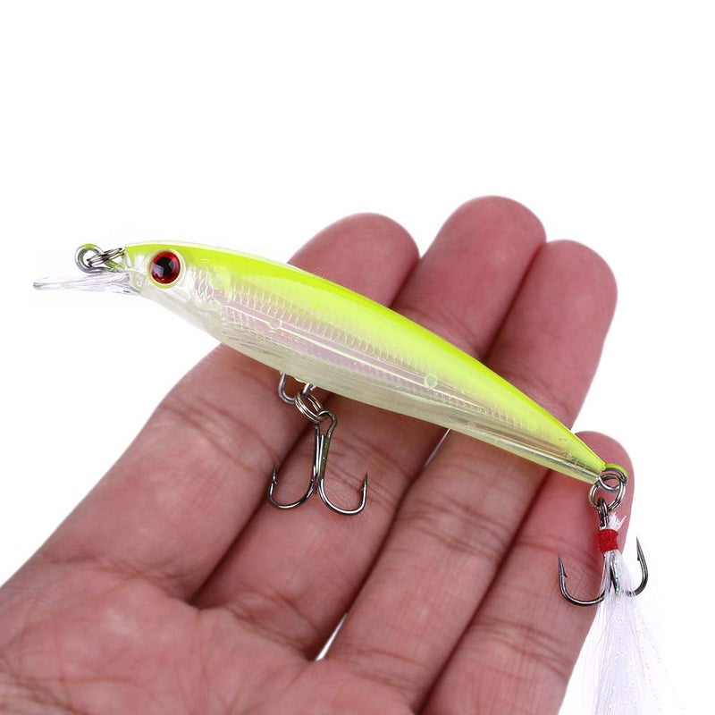 OriGlam 10pcs 3D Artificial Minnow Fishing Lures Baits, Fishing Tackle CrankBait Bass, Hard Bait Swimbait Fishing Lure - Image 3