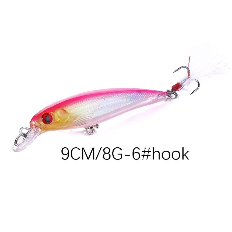 OriGlam 10pcs 3D Artificial Minnow Fishing Lures Baits, Fishing Tackle CrankBait Bass, Hard Bait Swimbait Fishing Lure - Image 4