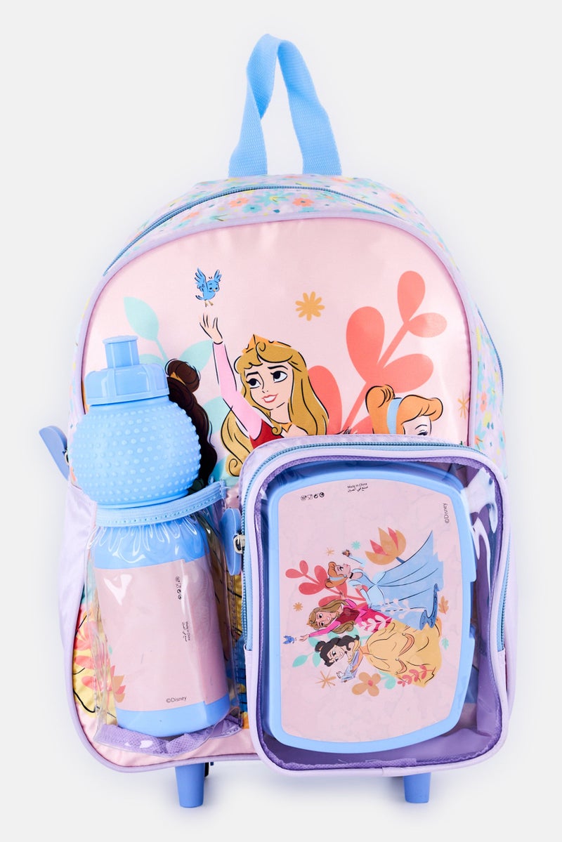 Disney Princess Kids Girl 3in1 Funny Face Friends Backpack Set, Multicolor - Image 1