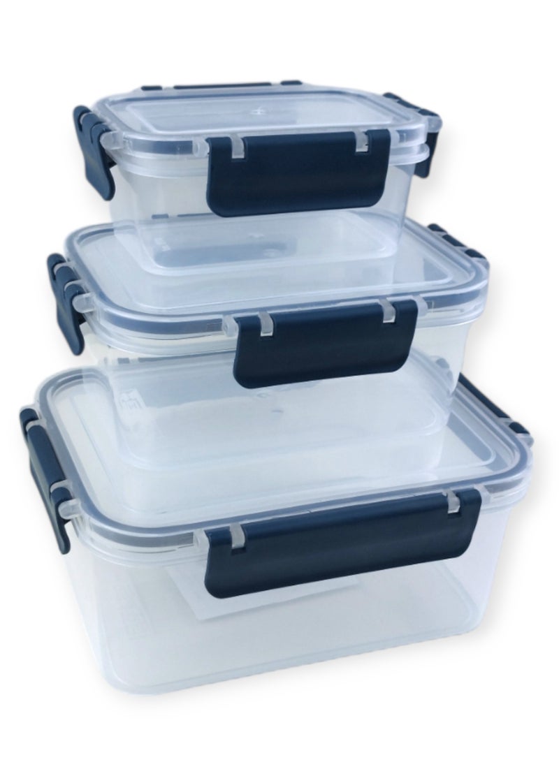 فولي لايف صندوق تخزين طعام مستطيل - 3 قطع - Image 1