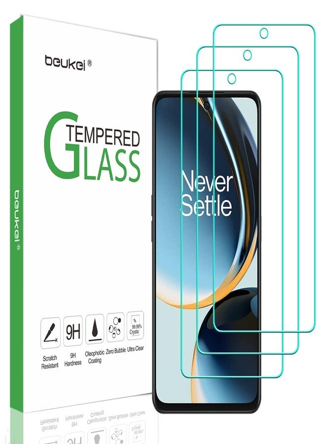 beukei (3 Pack) Compatible for OnePlus Nord N30 / OnePlus Nord CE 3 Lite 5G Screen Protector Tempered Glass,(6.72 inch) Touch Sensitive,Case Friendly, 9H Hardness - Image 1