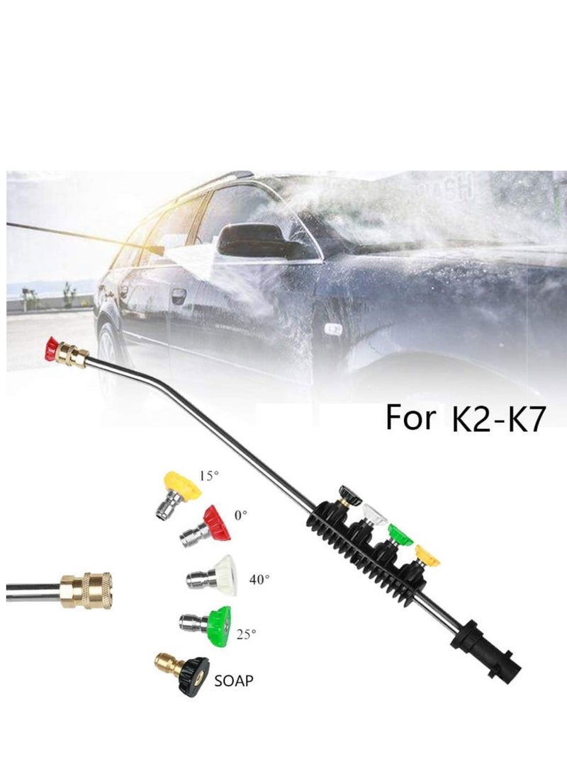 SYOSI - High Pressure Hose Nozzle for Karcher K2-K7 High Pressure Power Washer Wand with 5 Hose Nozzle Tips Pressure Water Gun Nozzle for Garden Hose Portable Washing Wand Water for Car Outdoor Window - Image 1