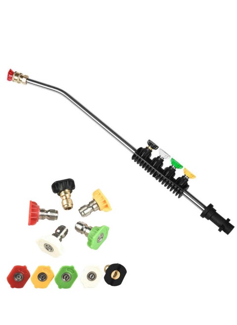 High Pressure Hose Nozzle for Karcher K2-K7 High Pressure Power Washer Wand with 5 Hose Nozzle Tips Pressure Water Gun Nozzle for Garden Hose Portable Washing Wand Water for Car Outdoor Window