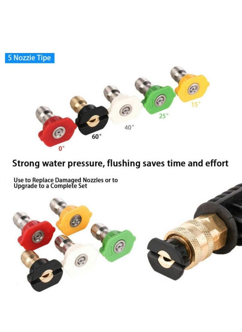 SYOSI - High Pressure Hose Nozzle for Karcher K2-K7 High Pressure Power Washer Wand with 5 Hose Nozzle Tips Pressure Water Gun Nozzle for Garden Hose Portable Washing Wand Water for Car Outdoor Window - Image 1