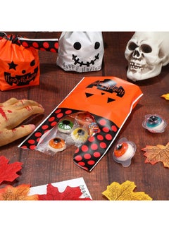 Chinco 100 Pieces Halloween Plastic Bags Candy Bags Orange Pumpkin And White Ghost Trick Or Treat Plastic Bags For Party Favor Treats Snacks Halloween Party Supplies Decoration  - Image 4