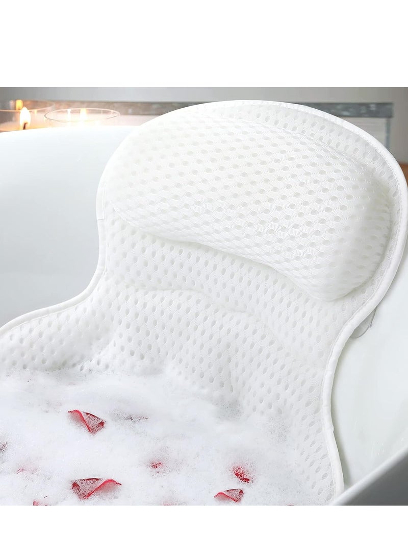 Bath Pillow Bathtub Pillow, Luxury Bath Pillows for Tub Neck and Back Support, Bath Tub Pillow Headrest with Soft 4D Mesh Fabric and Non-Slip Suction Cups, Relaxing Bath Accessories Spa Gifts  - Image 1