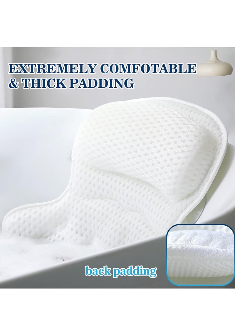 Bath Pillow Bathtub Pillow, Luxury Bath Pillows for Tub Neck and Back Support, Bath Tub Pillow Headrest with Soft 4D Mesh Fabric and Non-Slip Suction Cups, Relaxing Bath Accessories Spa Gifts  - Image 3