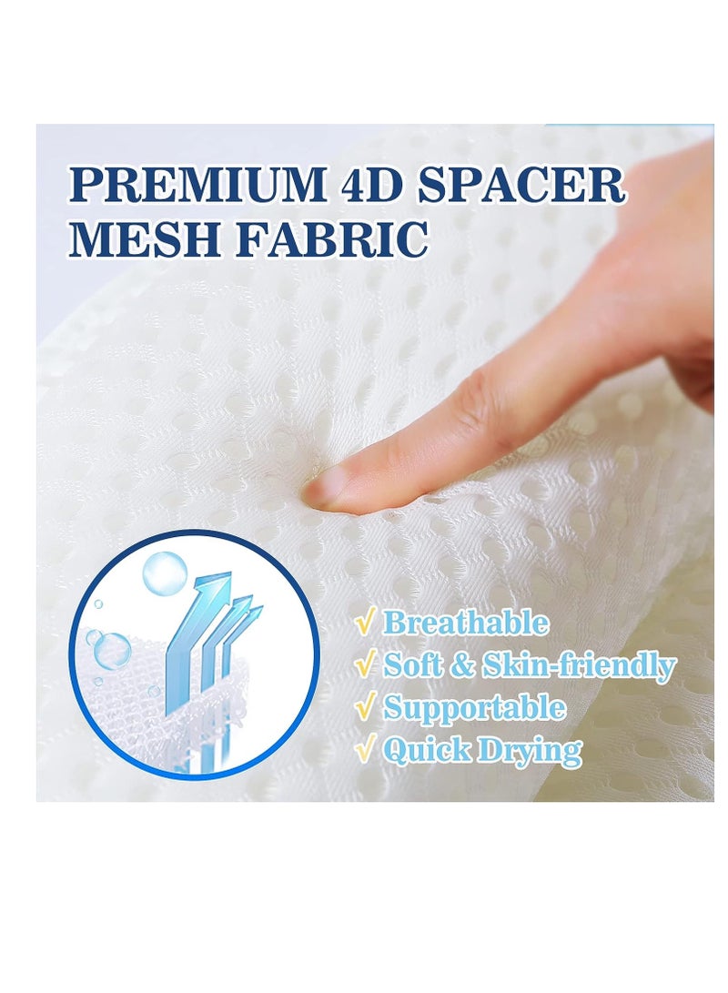 Bath Pillow Bathtub Pillow, Luxury Bath Pillows for Tub Neck and Back Support, Bath Tub Pillow Headrest with Soft 4D Mesh Fabric and Non-Slip Suction Cups, Relaxing Bath Accessories Spa Gifts  - Image 4