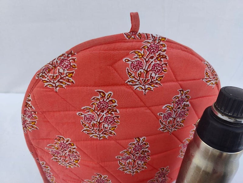 Malan Bai Mandala Tea Cozy Cover Hand Block Winter Tea Cozy Cotton Tea Kettle Warmer Pot Cover Hot Coffee Cover Handamde Kitchen Décor Brand: Malan Bai (Pattern 30) - Image 2