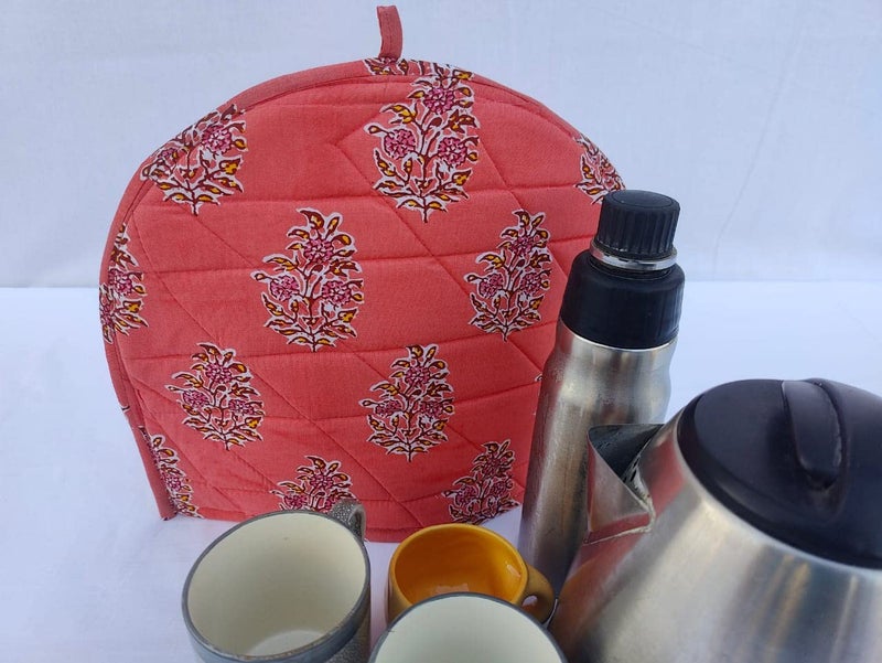 Malan Bai Mandala Tea Cozy Cover Hand Block Winter Tea Cozy Cotton Tea Kettle Warmer Pot Cover Hot Coffee Cover Handamde Kitchen Décor Brand: Malan Bai (Pattern 30) - Image 3