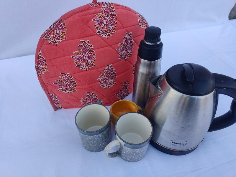 Malan Bai Mandala Tea Cozy Cover Hand Block Winter Tea Cozy Cotton Tea Kettle Warmer Pot Cover Hot Coffee Cover Handamde Kitchen Décor Brand: Malan Bai (Pattern 30) - Image 1