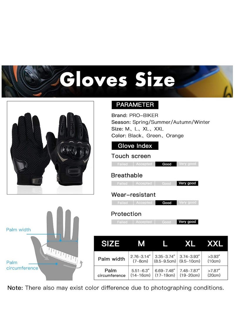 Generic - Touchscreen Motorcycle Full Finger Gloves For Men Women Hard Knuckle Motorbike Gloves for BMX ATV MTB Riding/Road Racing/Cycling/Bike/Climbing/Motocross etc/Hiking/Outdoor Sports - Image 1