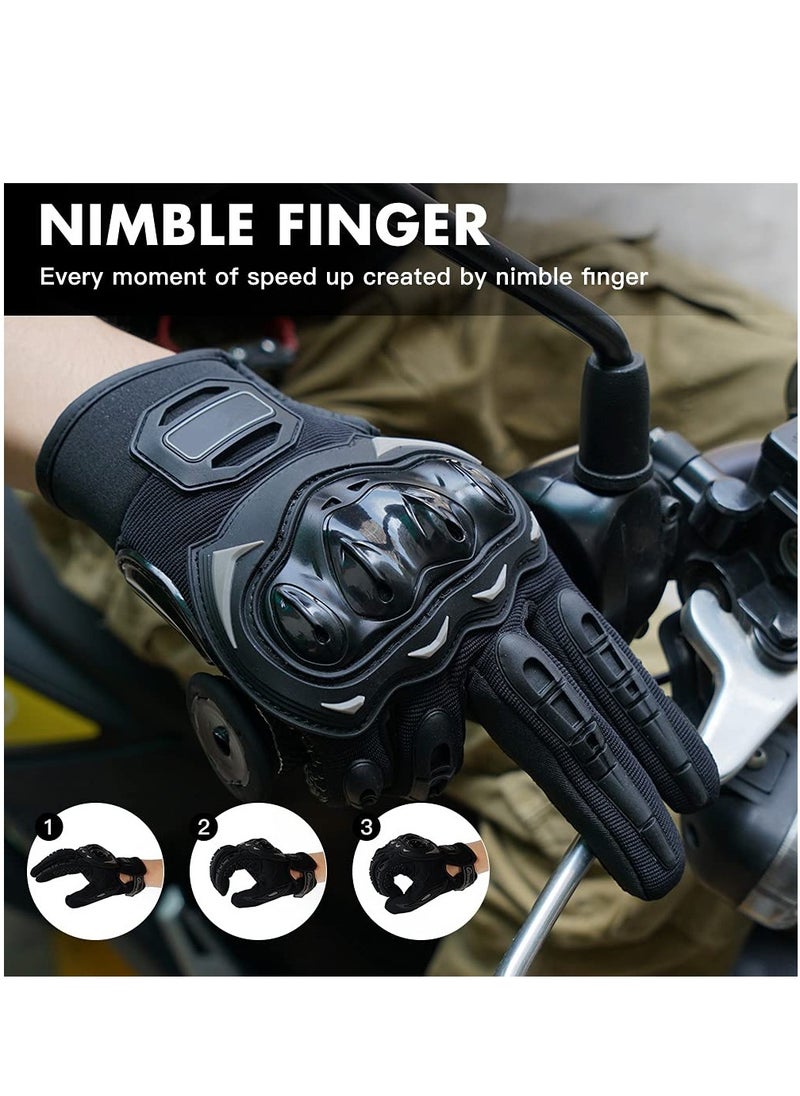 Generic - Touchscreen Motorcycle Full Finger Gloves For Men Women Hard Knuckle Motorbike Gloves for BMX ATV MTB Riding/Road Racing/Cycling/Bike/Climbing/Motocross etc/Hiking/Outdoor Sports - Image 1