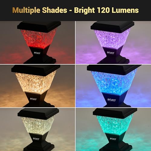 Dylect® Luxe Decorative Solar Light for Pillars, Balcony, Terrace, Outdoor Garden, Multi Color LED, IP65 Waterproof, Wireless Remote, Ground/Wall Mount, Auto On-Off (Pyramid Shape, Big) - Image 2