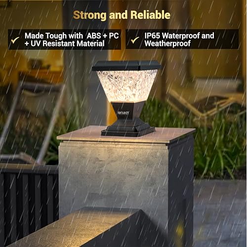 Dylect® Luxe Decorative Solar Light for Pillars, Balcony, Terrace, Outdoor Garden, Multi Color LED, IP65 Waterproof, Wireless Remote, Ground/Wall Mount, Auto On-Off (Pyramid Shape, Big) - Image 3