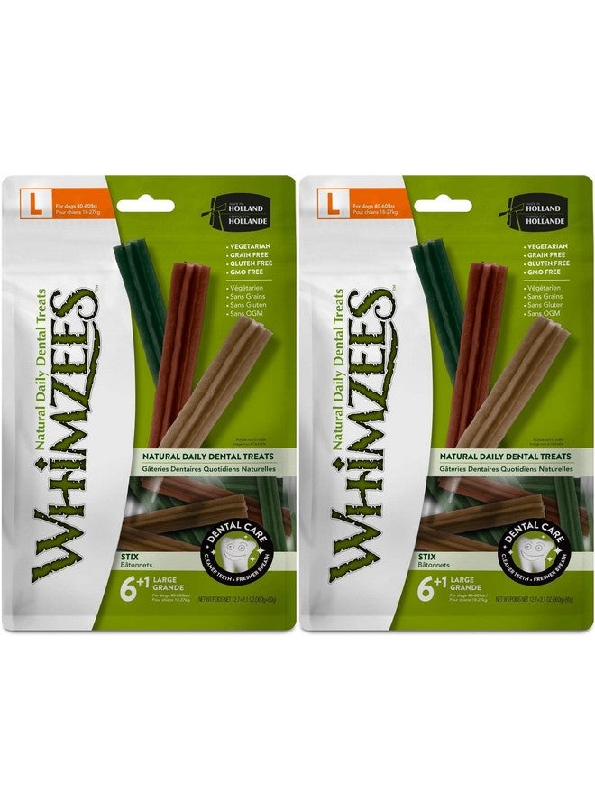 Paragon Whimzees 2 Pack of Stix Grain-Free Dental Dog Treats, 7 Large Chews Each - Image 1